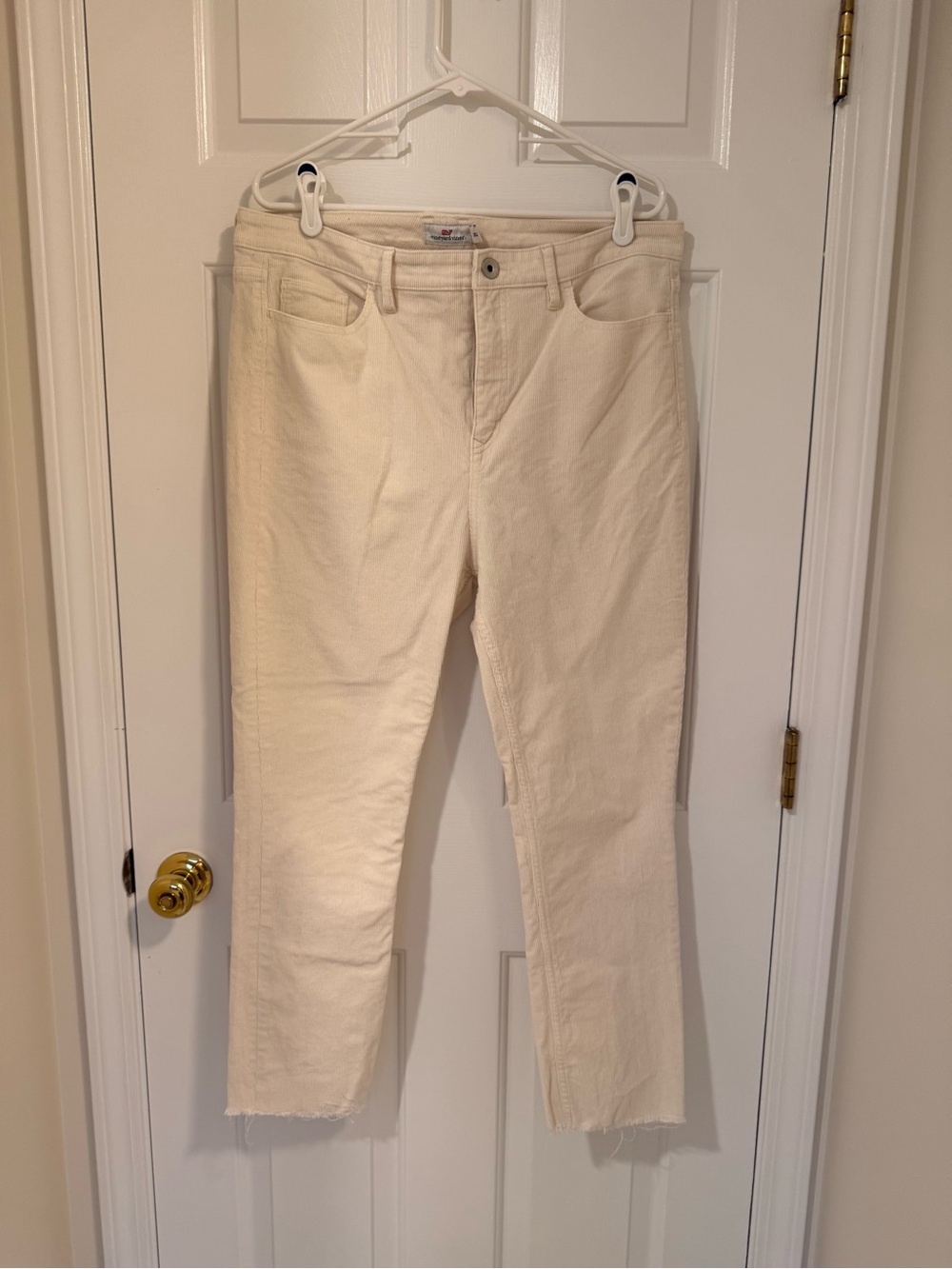 Cream High-Rise Straight Jeans - Unbranded